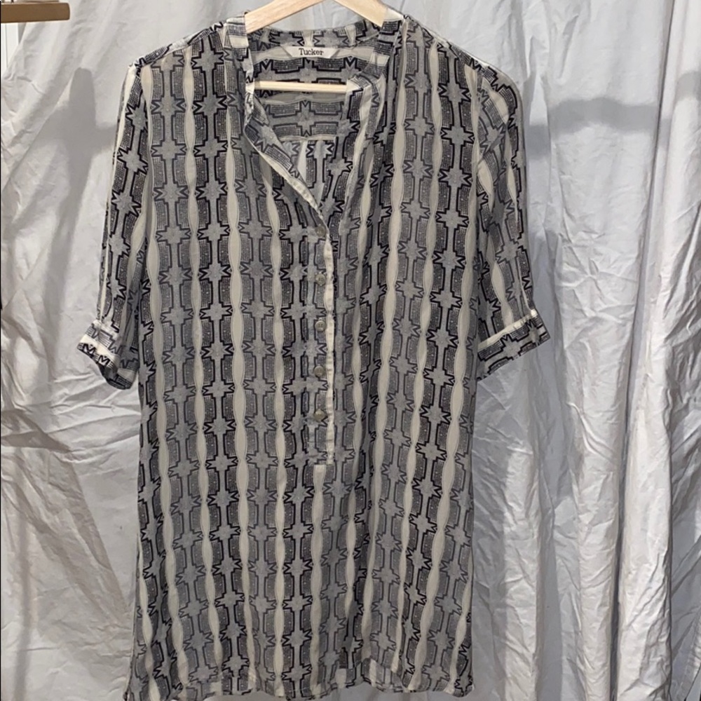 Final Markdown Silk Patterned Tunic - Sz S - image 1